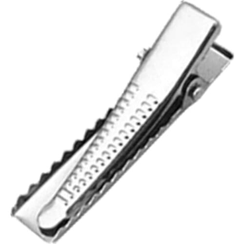 High quality 50 pcs Silver Flat Metal Single Prong Alligator Hair Clips Barrette for Bows DIY accessories hairpins accessories