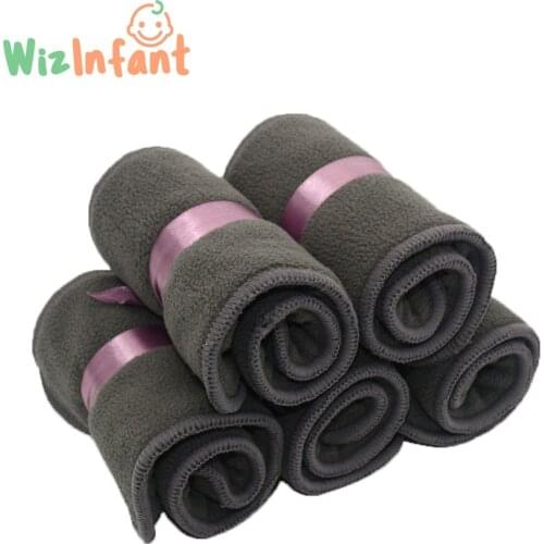 WizInfant 10pcs Quality Baby Nappies Bamboo Charcoal Liner nappy diaper Insert For Baby Cloth Diaper Nappy Washable 4 Layers