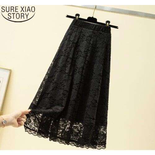 Sexy Balck Long Skirt 2021 Summer Plus Size Skirts Women Loose High Waist Loose New A- Line Midi Skirt for Women Skirts 9833