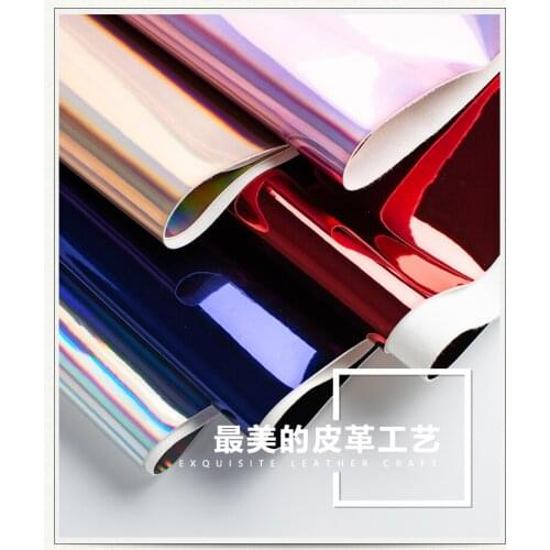 100cm*138cm Mirror reflective waterproof Symphony PU Artificial leather Handmade diy clothing bags Costumes soft fabric