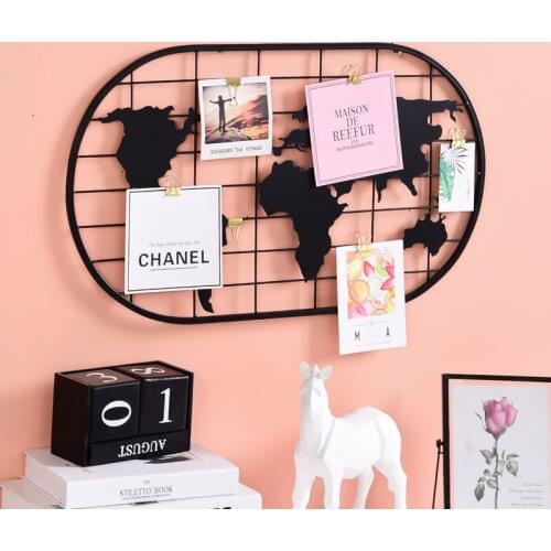 INS iron art grid photo wall home decoration map decoration painting wall wall hanging living room dining room hanging picture