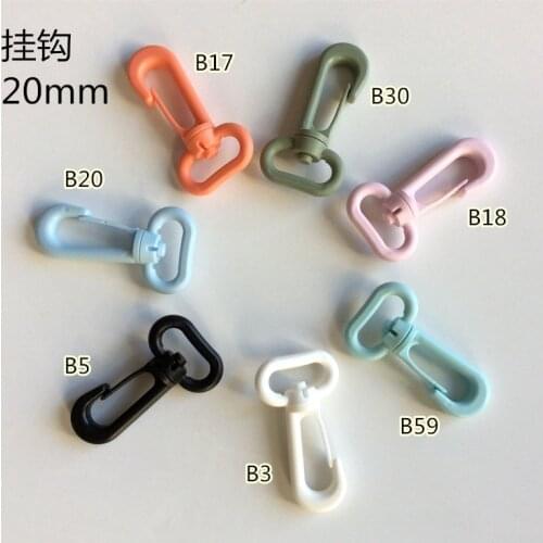 50pcs Plastic Swivel Snap Hooks For Bag Belts Straps Keychain Clasp Backpack Accessories Webbing 20mm