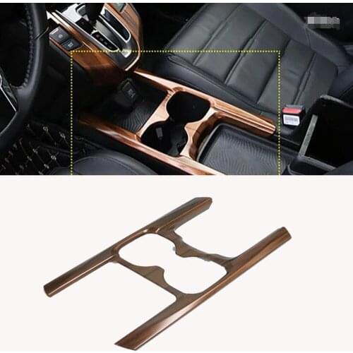 Car Styling For Honda C-RV CRV 2017 - 2019 2020 2021 Front Center Console Water Cup Holder Frame Decoration Cover Trim Sticker