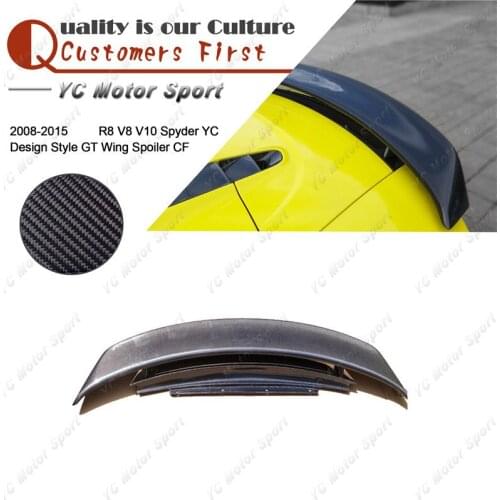 Car Accessories Carbon Fiber YC Design Style Trunk GT Wing Fit For 2008-2015 R8 V8 V10 Spyder Rear Spoiler Wing