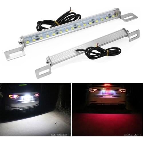 CAR White 30 Leds 12v Rear Car LED License Plate Lights Brake Stop Lamp Tail Reverse Light Bar 5730 SMD License Plate Lamp