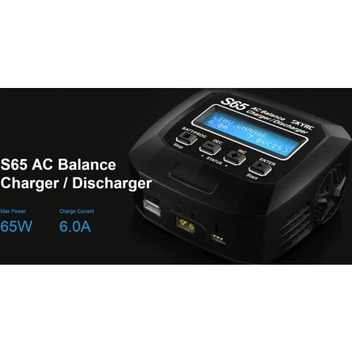 SKYRC S65 Balance Charger Discharger 65W 6A 2-4S Lipo Battery Charging Hub Adapter For FPV RC HV Batteries