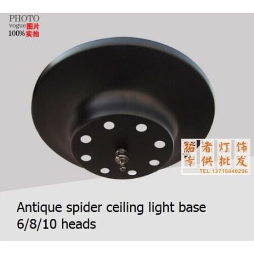 Free shipping Retro chandelier pendant light ceiling base with 6/8/10 heads vintage style spider metal light canopy base DIY