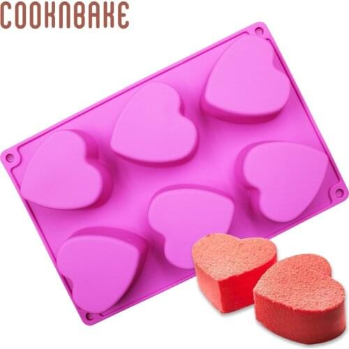 COOKNBAKE Valentine Silicone Soap Mold Heart Handamde Soap Resin Mould Cake Pastry Pudding Ice Tray Biscuit Cake Decorated Tool