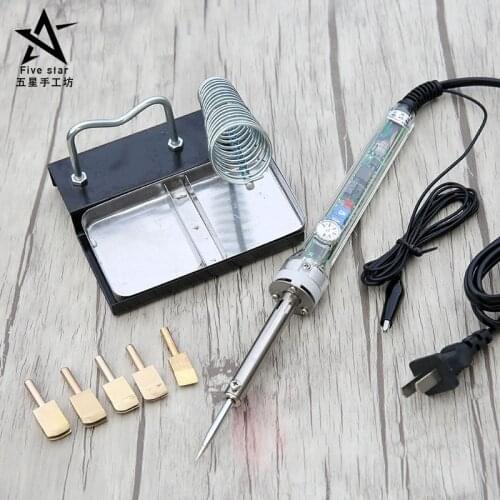 Leather Edge Banding Tool Electric Iron Brass Head Sealing Edge for LeatherCraft Press Side Drum and Twist Groove Iron Frame