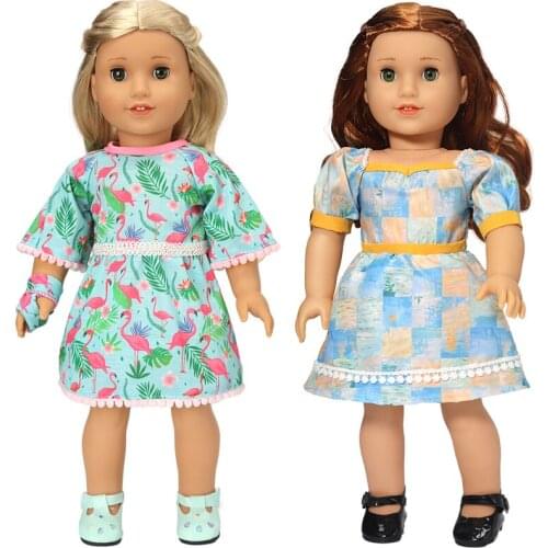18" American Og Girl Doll Summer Classic Retro Dress 40 Cm Baby Doll Clothes Children Girl Toys Gifts