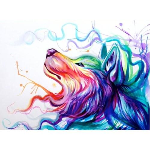 LaoJieYuan 5D Diamond Painting Animals Diamond Mosaic Wolf DIY Full Round Diamond Embroidery Cross Stitch Rhinestone Art