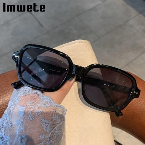 Imwete Green Sunglasses Women Men Luxury Brand Designer Decorative Sunglass Female Oval Rectangle Sun Glasses Colored Black