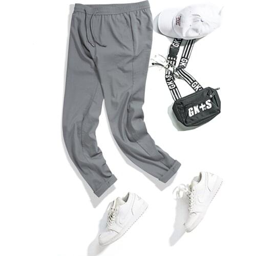 2020 new casual pants mens Korean all-round sports pants elastic solid color fashion summer casual pants hip-hop pants