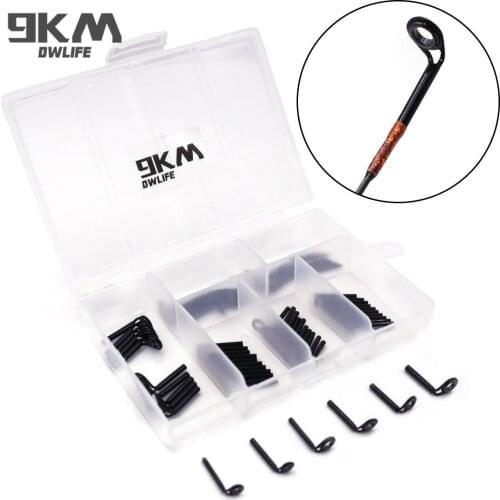 Fishing Rod Guides 30~60Pcs MKT Fishing Rod Repair Kit Tip Top Guide Stainless Steel Saltwater Freshwater Fishing Rod Building