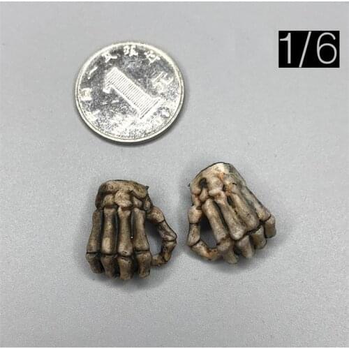 New Arrival 1/6th Horrible Skull Hand Model 2PCS/SET For Halloween 12inch Solider Action Collection