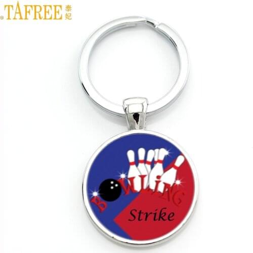 TAFREE bowling strike sports keychain for men women jewlery elegant casual game brand key chain ring holder club gifts SP864