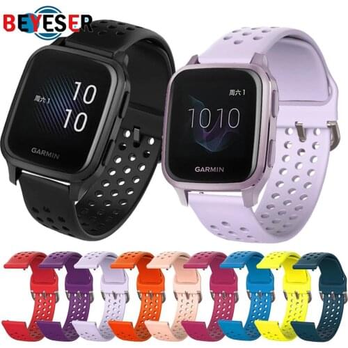 Sport Silicone Wrist Strap For Garmin Venu SQ Smart Watch Band For Vivoactive 3 Forerunner 245 645 Venu Replacement Bracelet