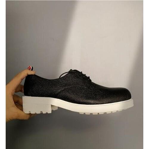 High top classics shoes for men handmade genuine leather black round toe business shoes lace up derby men shoes