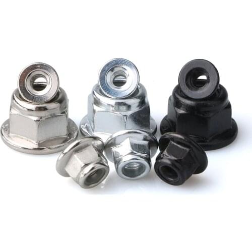 Carbon Steel / 304 Stainless Steel / Flange Locknut Hex Nut With Pad Flange Nylon Locknut M3 M4 M5 M6 M8 M10 M12
