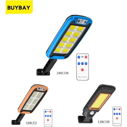 LED Solar Light Outdoor Solar Lamp Powered Sunlight Waterproof PIR Motion Sensor Street Light for Garden Decoration3Modes Remote