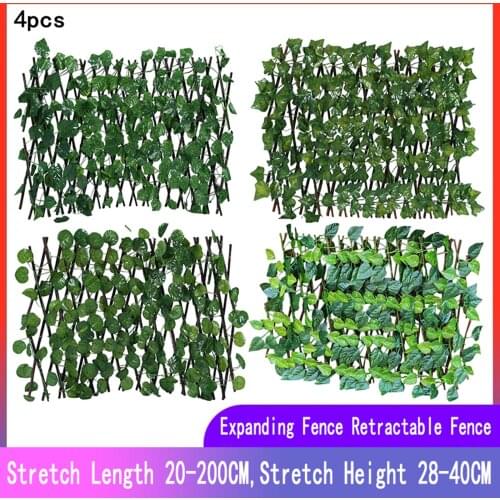 Expanding Fence Retractable Fence Artificial Garden Plant Fence UV Protected Expandable Faux Ivy Privacy Fence Wood Vines Climb