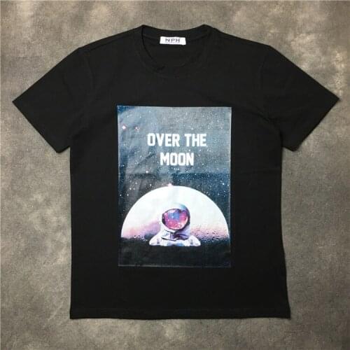 High Punk Men New Fashion T Shirts Over The Moon T-Shirt Hip Hop Skateboard Street Cotton T-Shirts Tee Top #G49