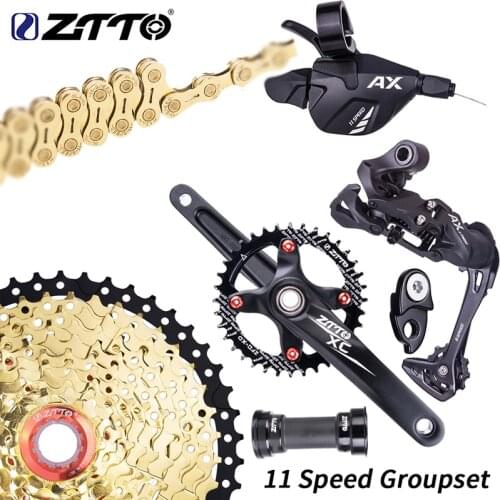 ZTTO MTB 1*11 speed Group set 11S Shifter Rear Derailleur Crankset chain k7 Mountain Bike 11s 46T Black Gold Cassette chainring