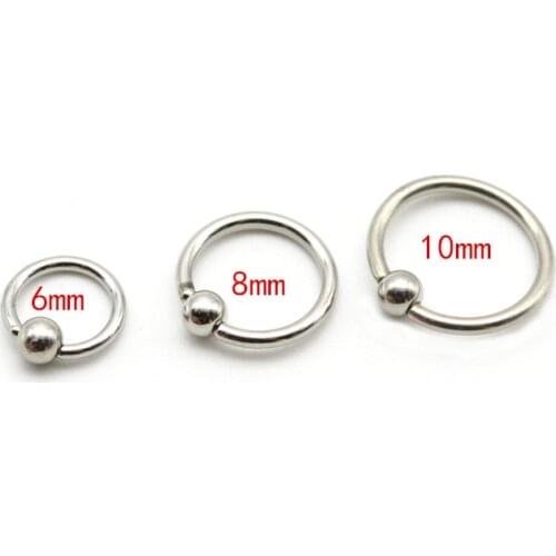 16G Captive Hoop Bead Rings BCR Eyebrow Tragus Nose Nipple Ring Bar Lips Body Piercing Jewelry 316L Stainless Steel Wholesale