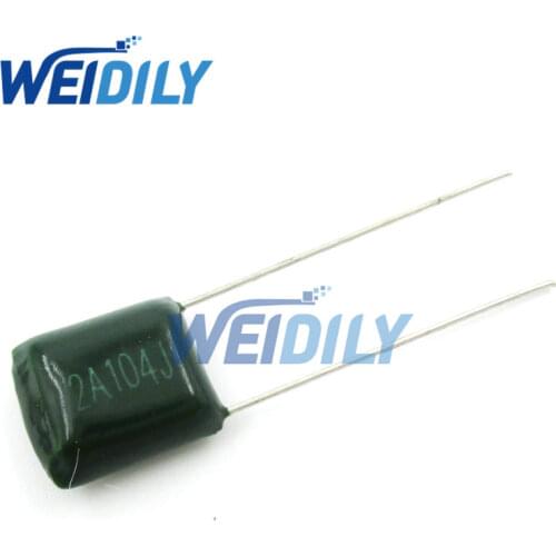 50PCS/LOT 2A104J 2A104 100V 0.1UF 100nF Polyester Film Capacitor Capacitance