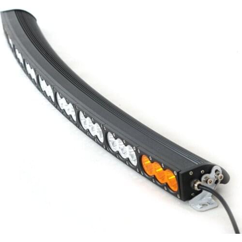 Marloo car accessories 270W amber white double color Curved single row led light bar for truck