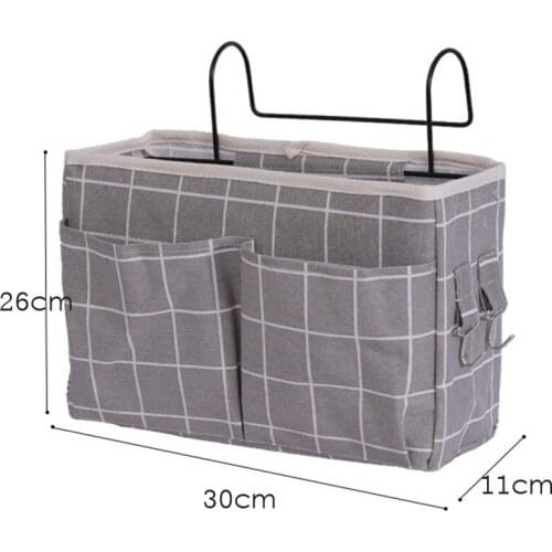 Large Capacity Storage Bag Up Down Bed Hanging Organizer Bed Bedside Storage Artifact Fabric Pocket Storage Basket For Dormitory