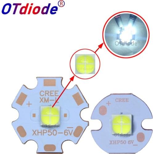 10PCS China XHP50 Cold Whtie 6500-7000K LED Diode Emitter 6V12V on 16mm 20mm MCPCB DTP Copper Board Plate replace 18W CREE XHP50