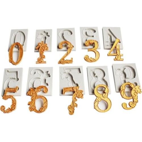 Birthday Digital Mold Lollipop Mould Number Shape Silicone Cake Mold Chocolate Mould Birthday candle Cake Tools