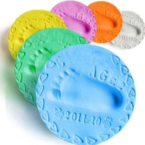 Baby Care Air Drying Soft Clay Baby Handprint Footprint Imprint Kit Casting Parent-child Hand Inkpad Fingerprint 20g