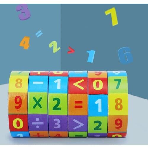 Kid Addition Division Arithmetic Cylinder Puzzle Cube Teaching Aid Education Toy Puzzles Assembly Models Early Learning toys