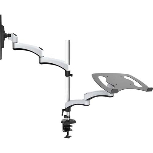 DL-LK112 Aluminum 15"-27" lcd monitor mount stand dual arm+dual arm laptop stand 70cm high