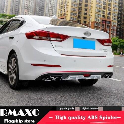 For Hyundai Elantra ABS Rear Bumper Diffuser Protector For 2016-2018 Elantra Body kit bumper rear Front shovel lip rear spoiler