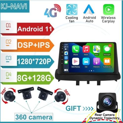 Android 11 CARPLAY For Renault Megane 3 2008 - 2014 DVD 128GB Car Radio Video Stereo Player GPS Navigation Multimedia