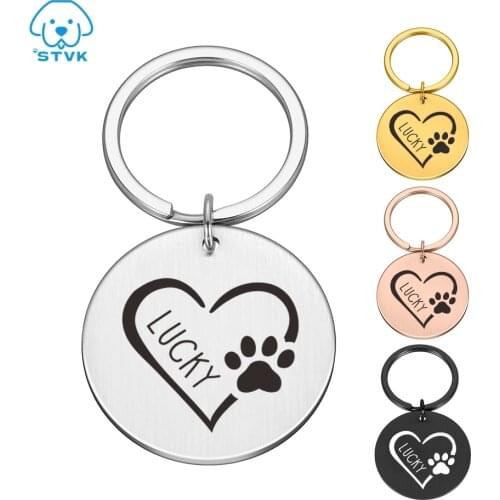 Double-side Customized Name Address Tags Pet Dog Tags Cat Collar Accessories Pet ID Dog Tags Collars Stainless Steel Cat Tag