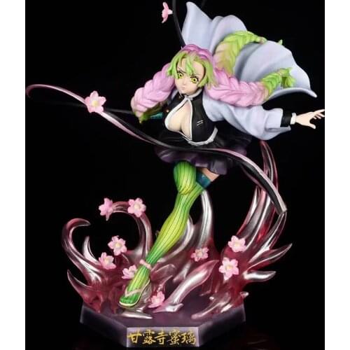 22cm Kimetsu No Yaiba Action Figure GK Kochou Shinobu Anime Figure Demon Slayer Kochou Shinobu Kanroji Mitsuri Figurine Model