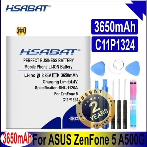 HSABAT 3650mAh Battery Use for ASUS ZenFone 5 A500G Z5 A500 A500CG A501CG A500KL C11P1324
