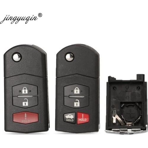 Jingyuqin 3/4 Button Filp Key Case Folding Fob Car Remote Key Shell For MAZDA 3 5 6 RX-8 MX-5 Miata CX-5 CX-7 CX-9 RX-8 CX-9