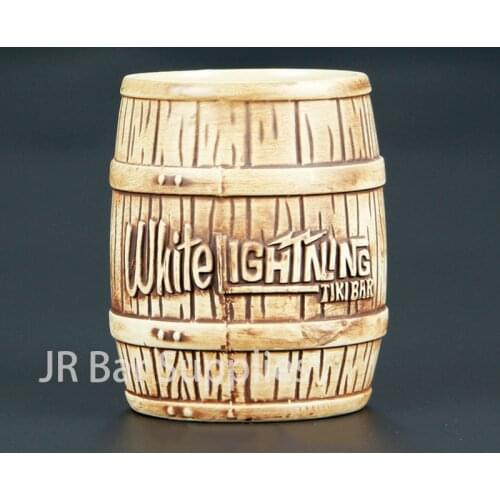 Tiki Mug Lightning Barrel Shape Ceramic Tiki Mugs For Cocktail Drink