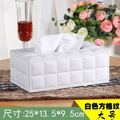 Leather Tissue Box Cover Rectangular Wooden MDF Struct Tissues Storage Case Paper Napkin Holder For Home Decor Office Car
