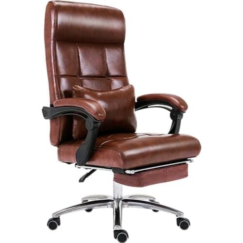 Fashion Retro Nostalgia Computer Boss Leather Massage Reclining Home Rotary Lift Office Chair Leather Executive Chair