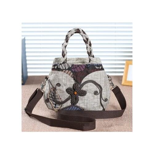 Hot-sale national string appliques women small shopping handbags!Nice Bohemian prints lady shoulder bags Multi-use Crossbody bag