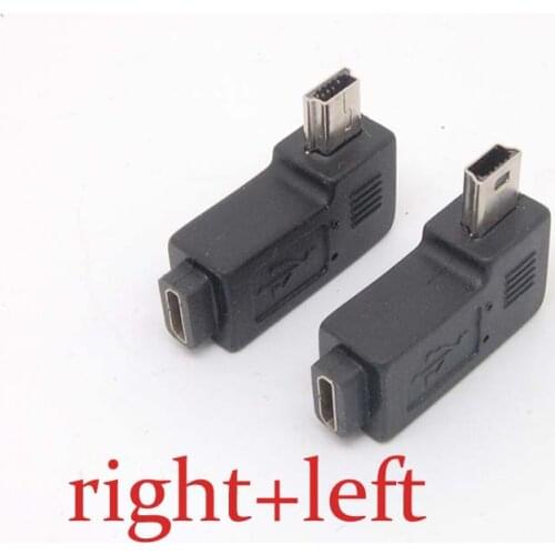 Mini USB Type A male to Micro USB B feMale 90 Degree right/left Angle Adapter Free shipping