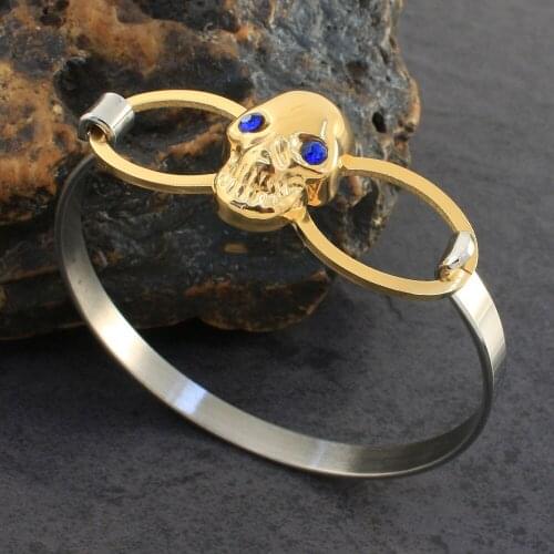 Fashion Skeleton Jewelry Stainless Steel Bracelet 60mm Cuff Personalized Bangle BDNFAACA