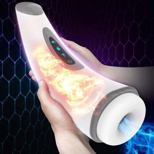 NEW Air Sucking Male Masturbator Automatic Vacuum Suck Heating Vibration Penis Training Adult Oral Sex Toys For Men Blowjob Cup