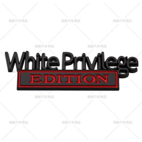 3D Black Red Metal White Privilege EDITION Emblem Auto Trunk Fender Badge Decal Stickers Car Accessories